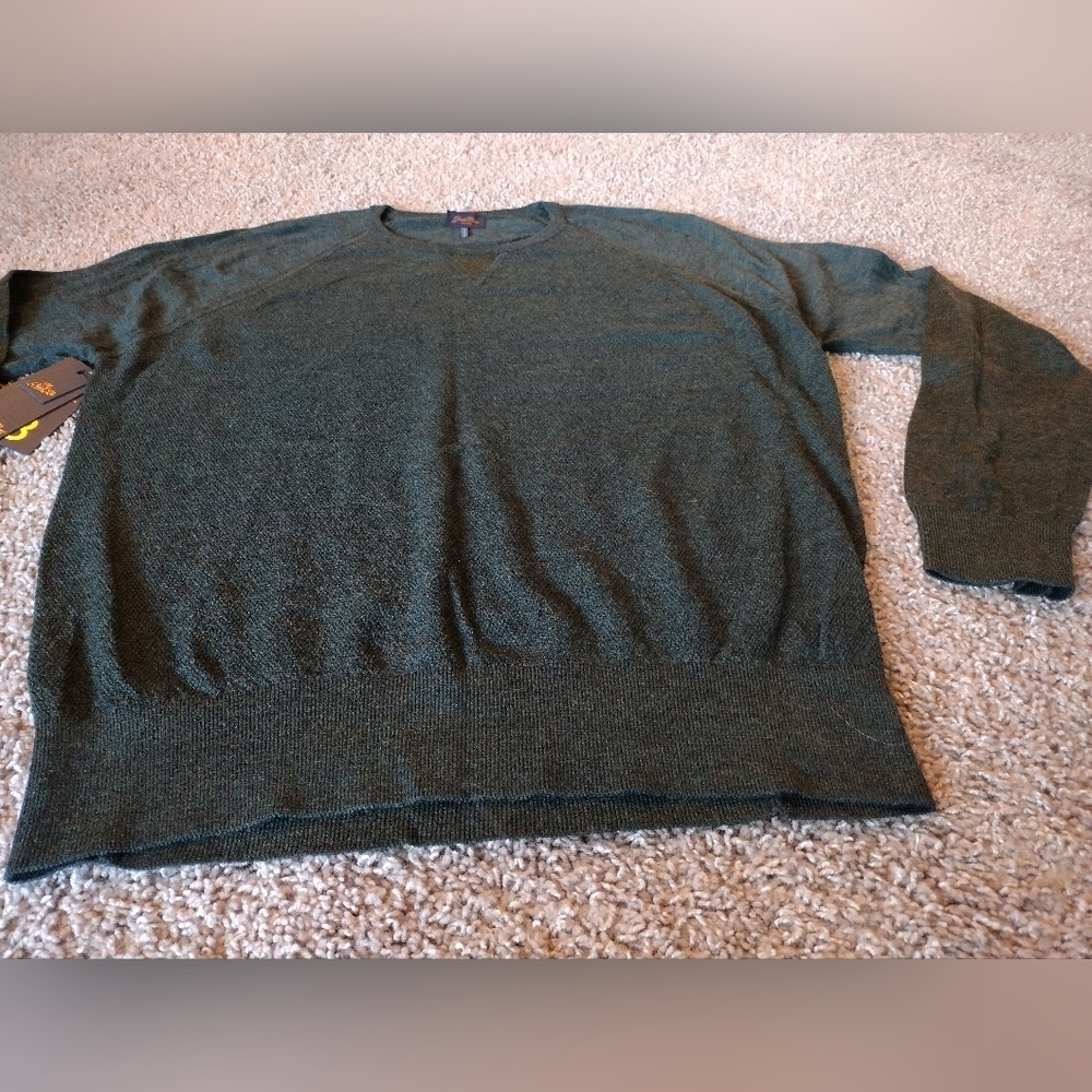 Good Man Brand Dark Green Merino Wool Sweater NWT - Picture 7 of 10